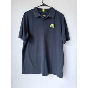 Aston Martin Racing Mens Large Blue Cotton Short Sleeve Shirt